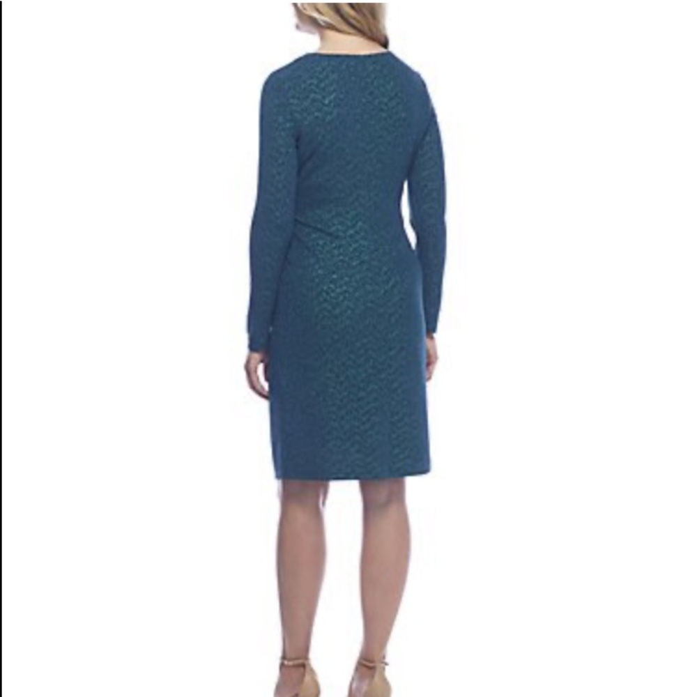 Ronni Nicole Longsleeve Ruched Knot Dress Sz 14 - Picture 2 of 6